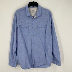 Calvin Klein Men’s Classic Fit Button Down Blue Shirt size L